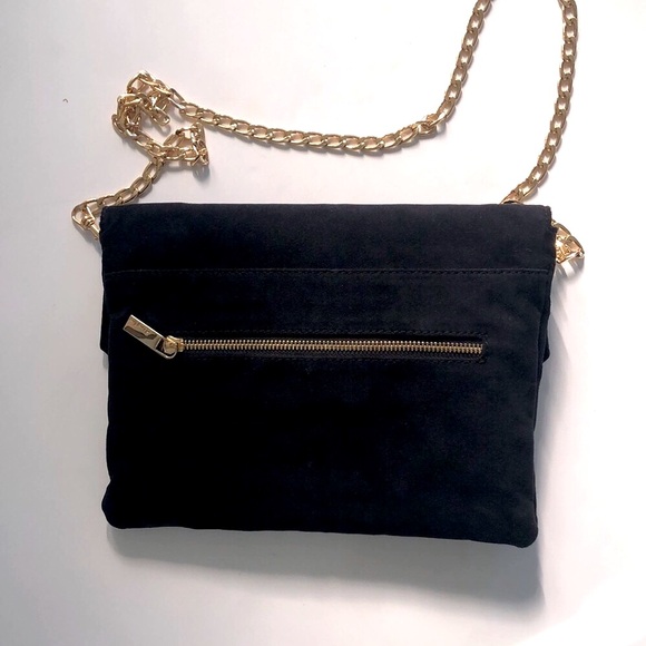 Deux Lux Black Clutch with Gold Chain - Picture 2 of 8